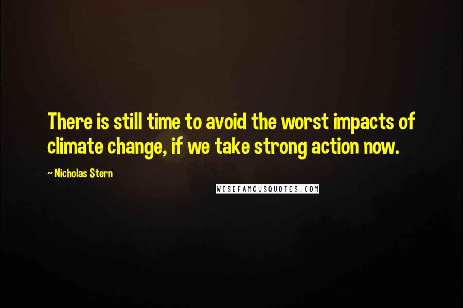 Nicholas Stern quotes: There is still time to avoid the worst impacts of climate change, if we take strong action now.