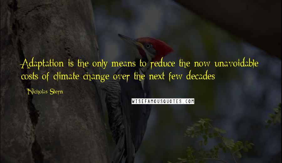 Nicholas Stern quotes: Adaptation is the only means to reduce the now-unavoidable costs of climate change over the next few decades