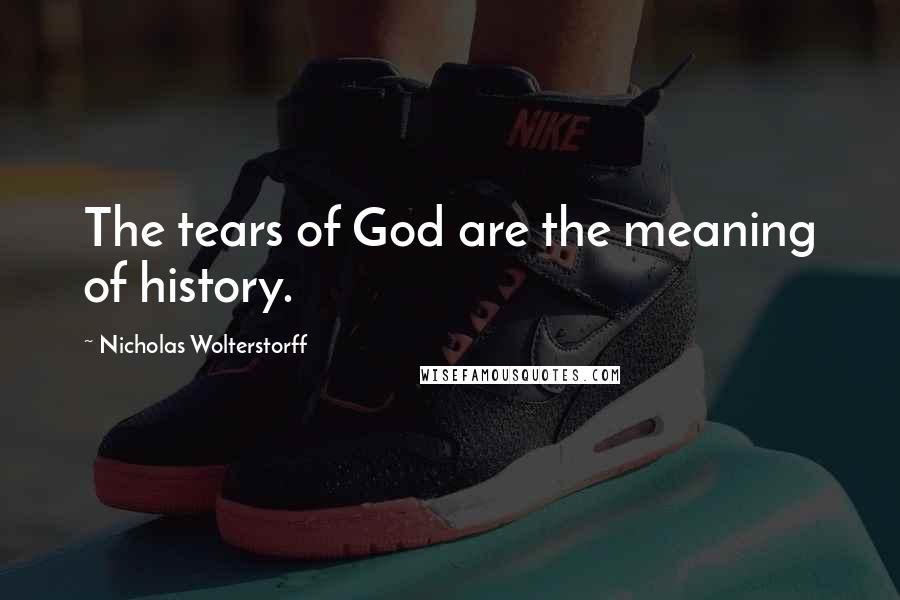 Nicholas Wolterstorff quotes: The tears of God are the meaning of history.