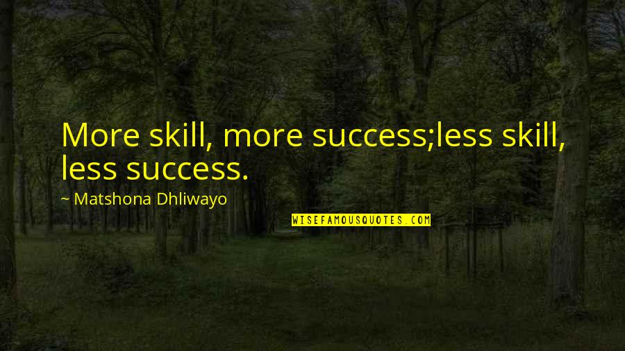 Nick Cannon Funny Quotes By Matshona Dhliwayo: More skill, more success;less skill, less success.