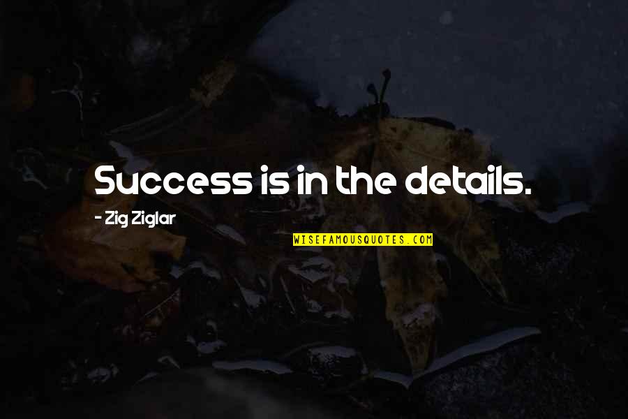 Nick D Aloisio Quotes By Zig Ziglar: Success is in the details.
