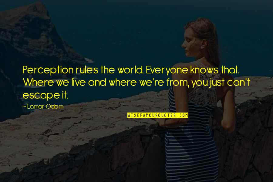 Nick Gillespie Quotes By Lamar Odom: Perception rules the world. Everyone knows that. Where