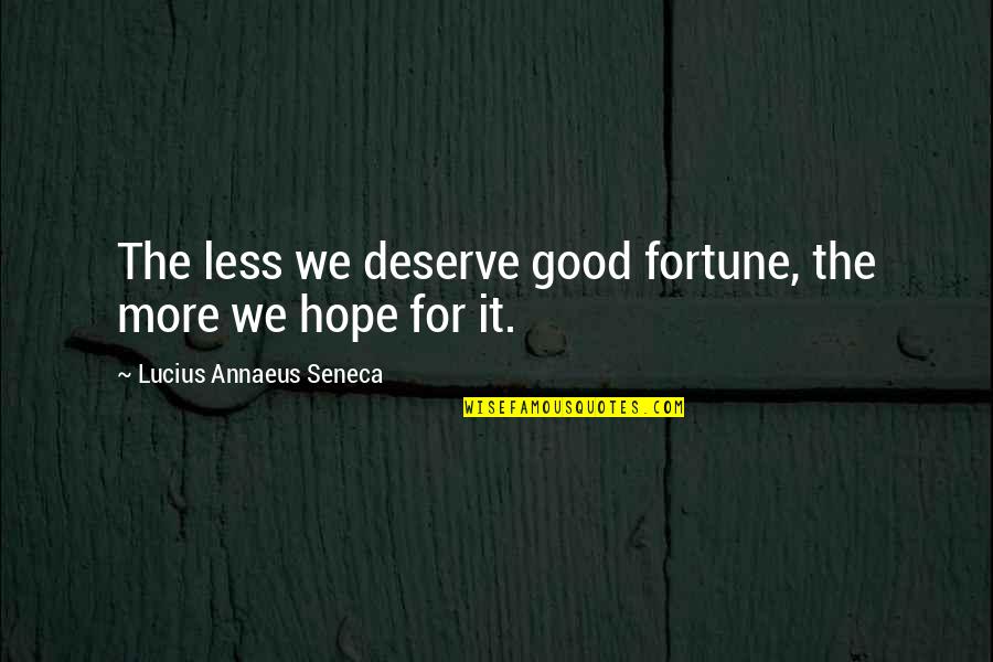 Nick Jonas Inspirational Quotes By Lucius Annaeus Seneca: The less we deserve good fortune, the more