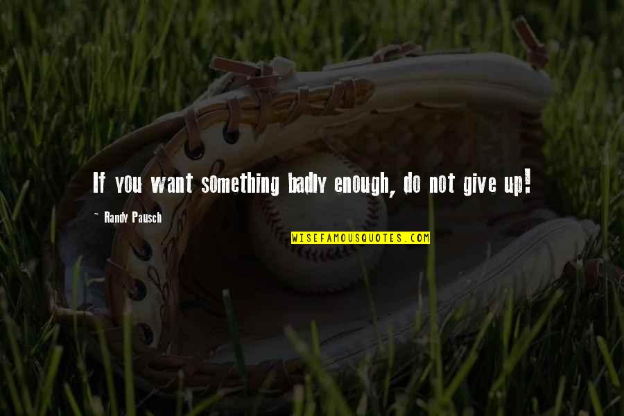 Nick Mercer Quotes By Randy Pausch: If you want something badly enough, do not