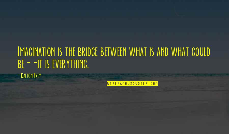 Nick Miller Tran Quotes By Dalton Frey: Imagination is the bridge between what is and