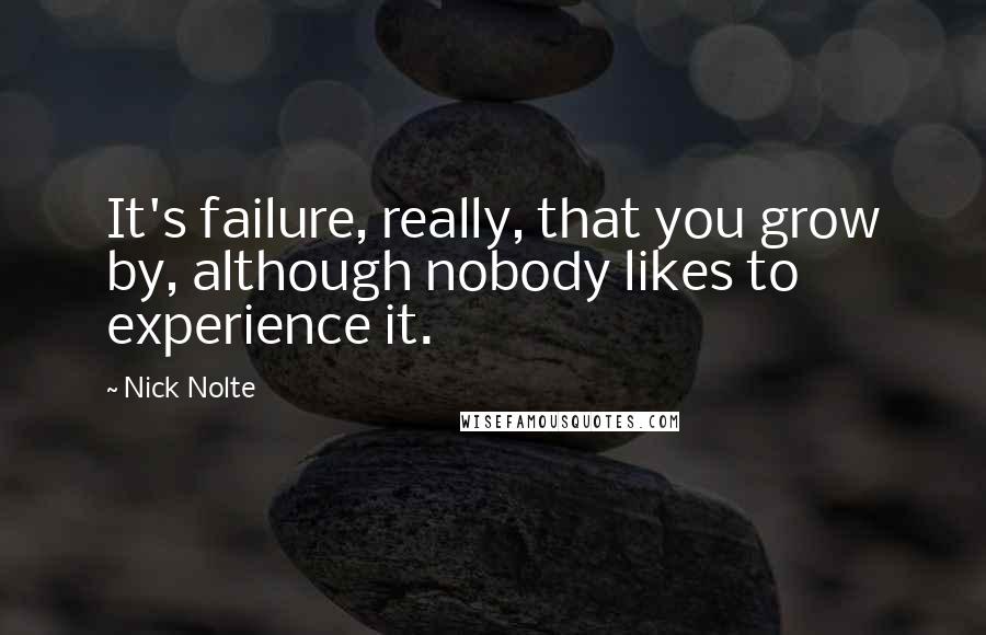 Nick Nolte quotes: It's failure, really, that you grow by, although nobody likes to experience it.