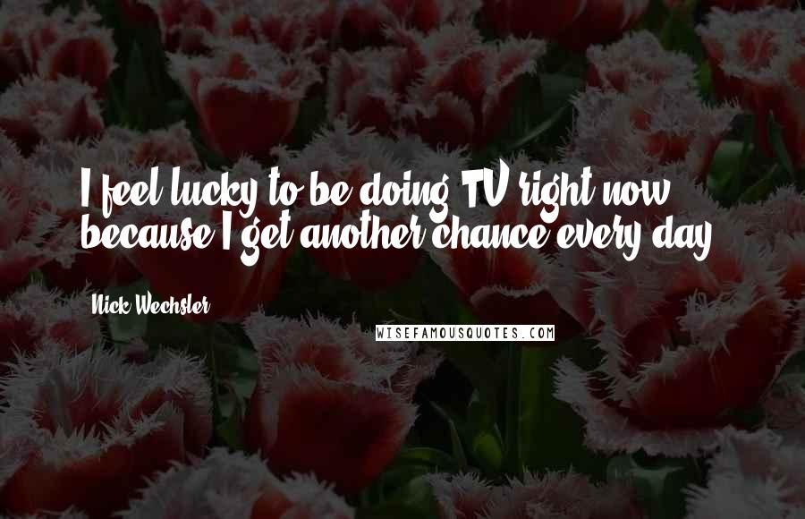 Nick Wechsler quotes: I feel lucky to be doing TV right now because I get another chance every day.