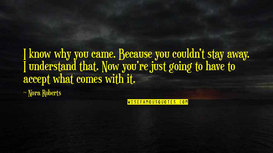 Nicki Minaj Flawless Quotes By Nora Roberts: I know why you came. Because you couldn't