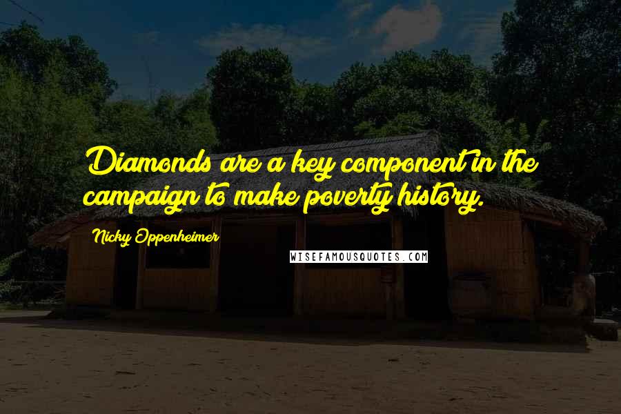 Nicky Oppenheimer quotes: Diamonds are a key component in the campaign to make poverty history.