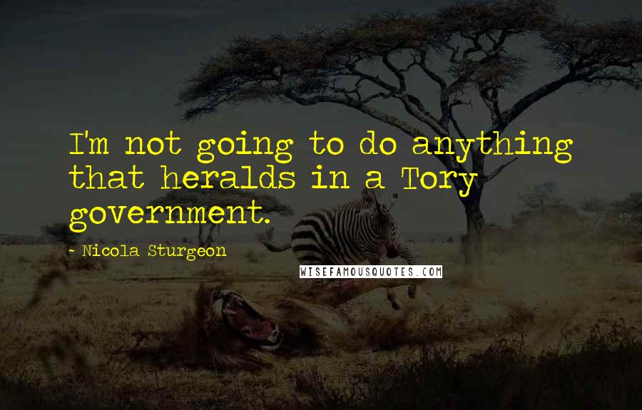 Nicola Sturgeon quotes: I'm not going to do anything that heralds in a Tory government.