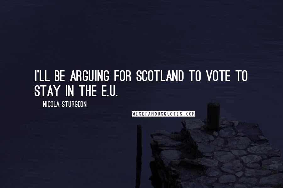 Nicola Sturgeon quotes: I'll be arguing for Scotland to vote to stay in the E.U.