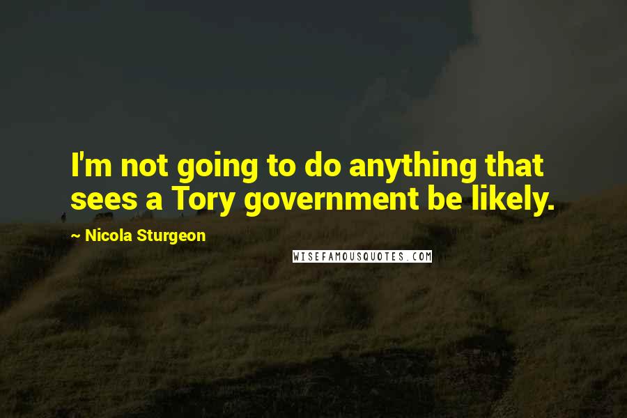 Nicola Sturgeon quotes: I'm not going to do anything that sees a Tory government be likely.