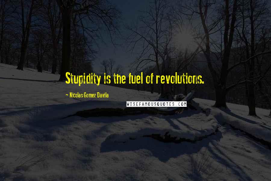 Nicolas Gomez Davila quotes: Stupidity is the fuel of revolutions.