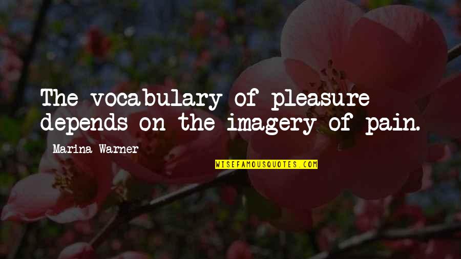 Nicolaus Cusanus Quotes By Marina Warner: The vocabulary of pleasure depends on the imagery