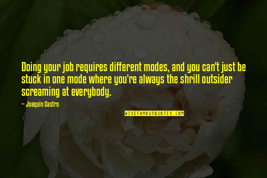 Nicolaysen Art Quotes By Joaquin Castro: Doing your job requires different modes, and you