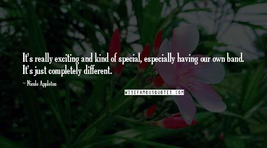 Nicole Appleton quotes: It's really exciting and kind of special, especially having our own band. It's just completely different.