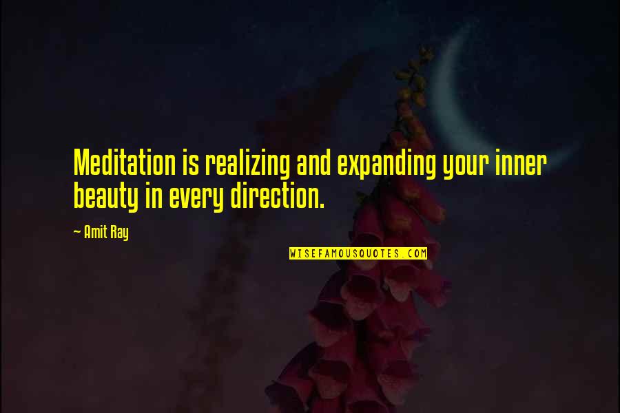 Nicolena Paladino Quotes By Amit Ray: Meditation is realizing and expanding your inner beauty