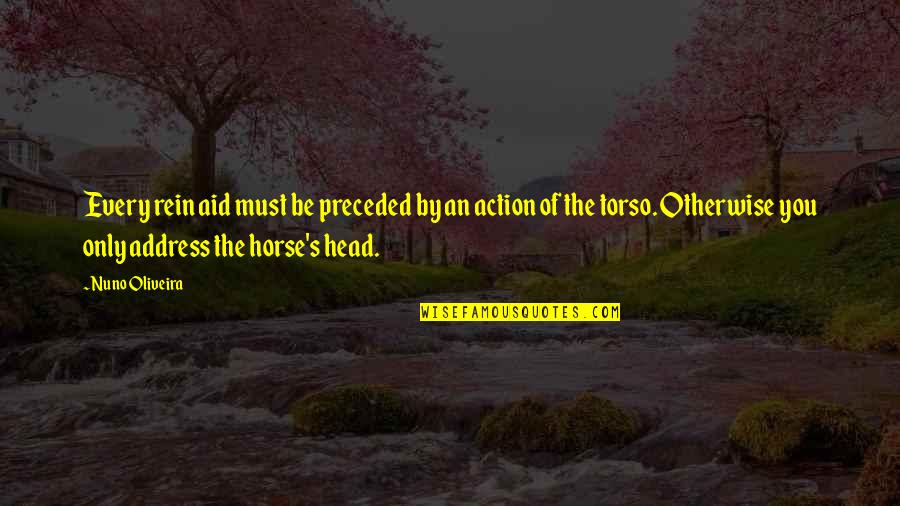 Nicoline Quotes By Nuno Oliveira: Every rein aid must be preceded by an Nicoline Quotes By Nuno Oliveira: Every rein aid must be preceded by an