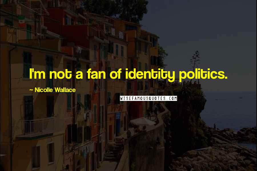 Nicolle Wallace quotes: I'm not a fan of identity politics.