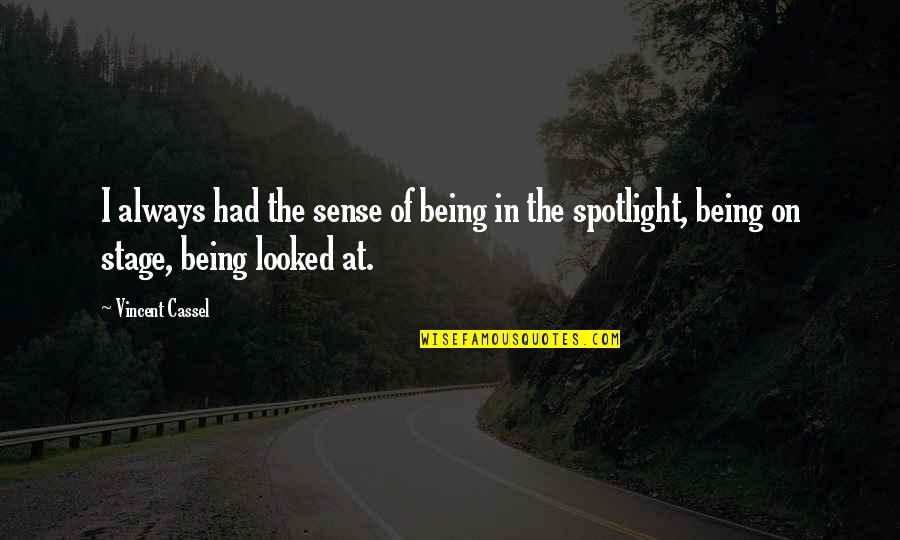 Nieco Broilers Quotes By Vincent Cassel: I always had the sense of being in