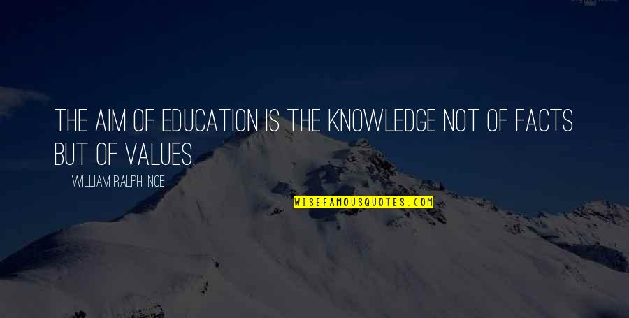 Niederhauser Construction Quotes By William Ralph Inge: The aim of education is the knowledge not