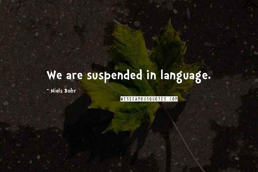 Niels Bohr quotes: We are suspended in language.