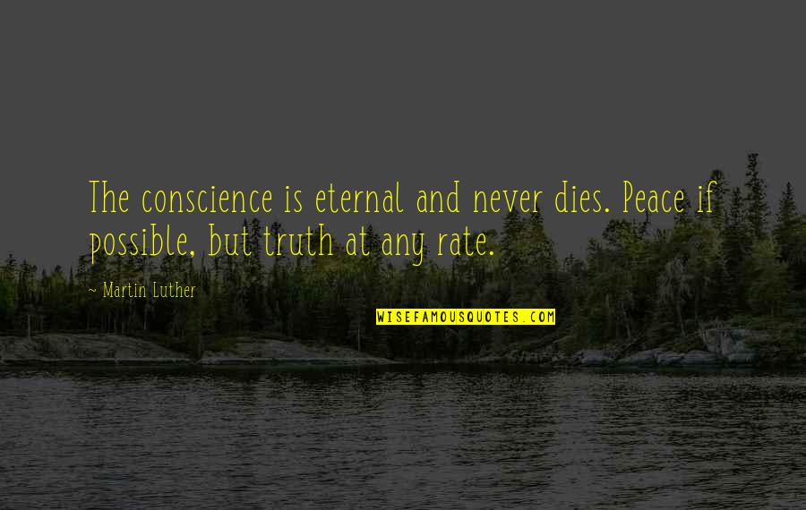 Niemczyk Archiwum Quotes By Martin Luther: The conscience is eternal and never dies. Peace