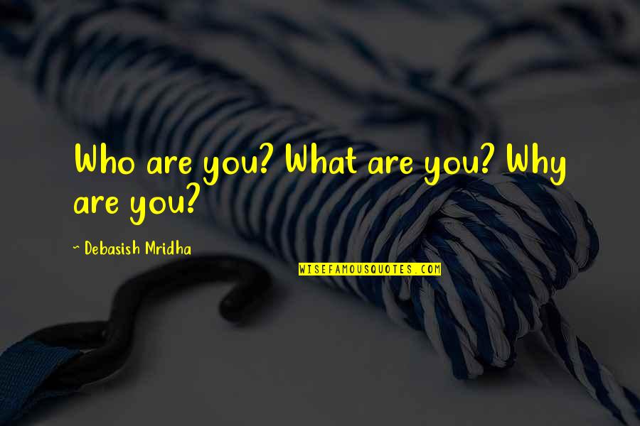 Niemi Appraisal Placement Quotes By Debasish Mridha: Who are you? What are you? Why are