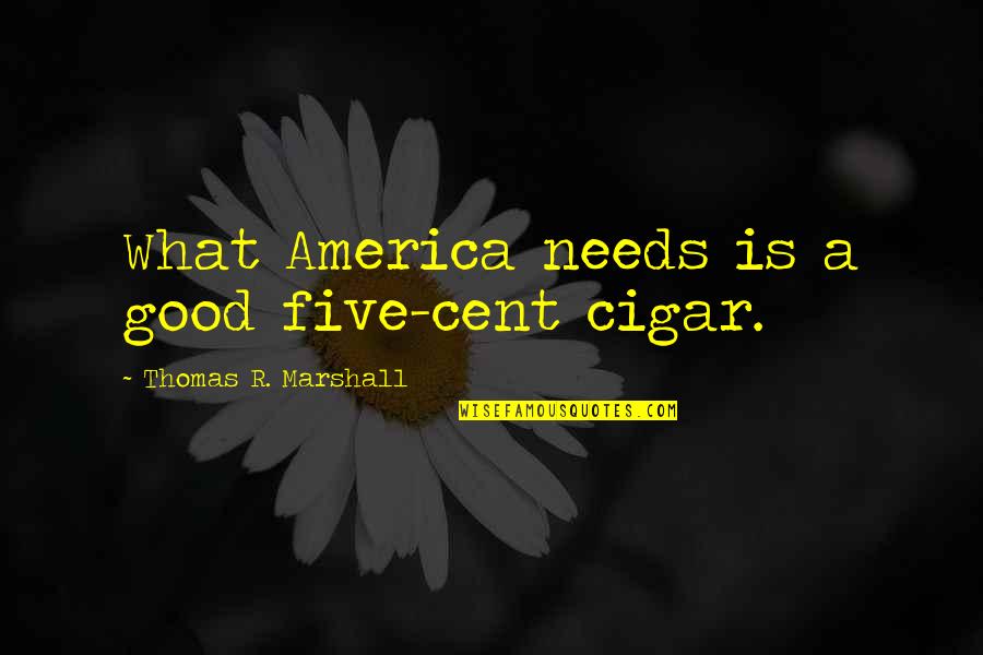Niesenbahn Quotes By Thomas R. Marshall: What America needs is a good five-cent cigar. Niesenbahn Quotes By Thomas R. Marshall: What America needs is a good five-cent cigar.