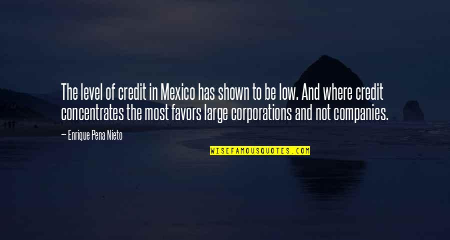 Nieto Quotes By Enrique Pena Nieto: The level of credit in Mexico has shown