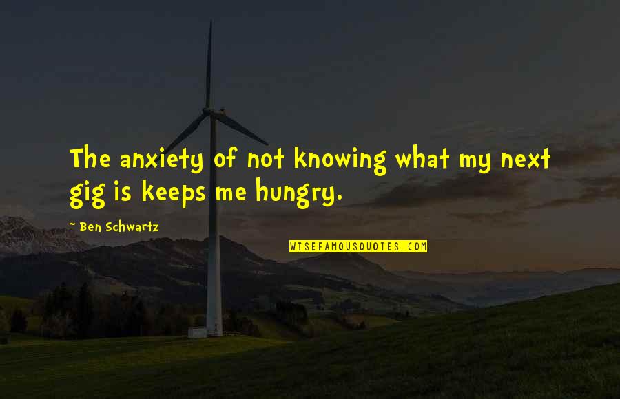Nietzsche Mask Quotes By Ben Schwartz: The anxiety of not knowing what my next