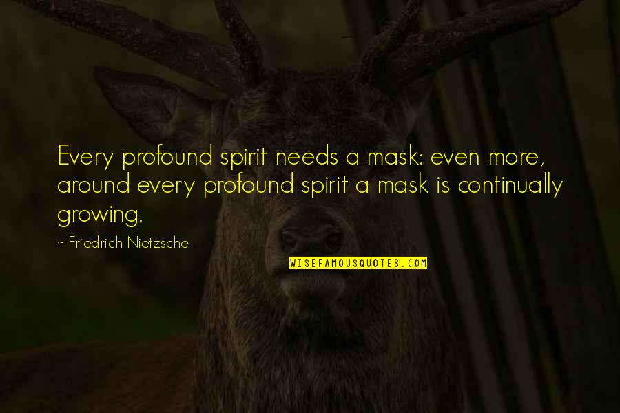 Nietzsche Mask Quotes By Friedrich Nietzsche: Every profound spirit needs a mask: even more,