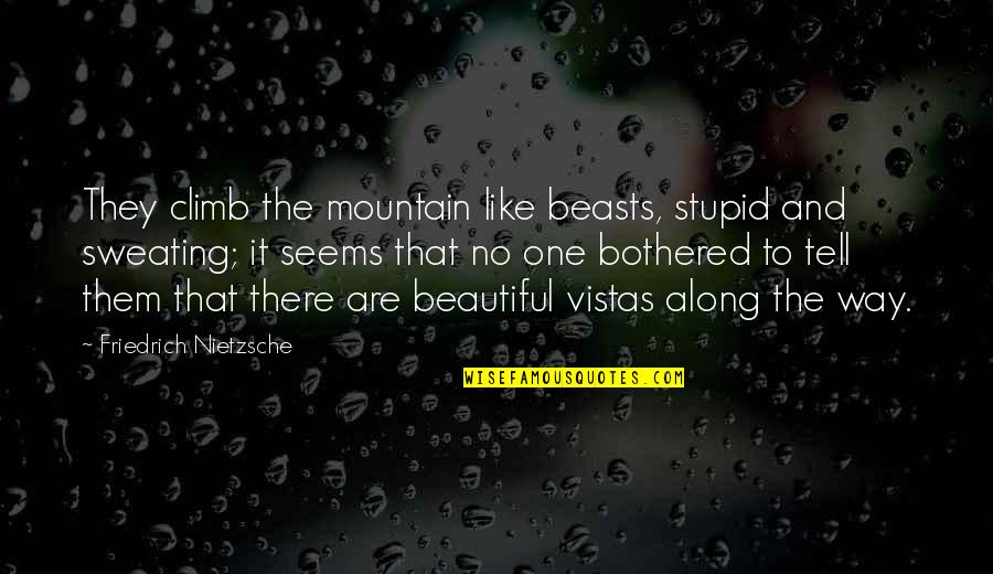 Nietzsche Mountain Quotes By Friedrich Nietzsche: They climb the mountain like beasts, stupid and