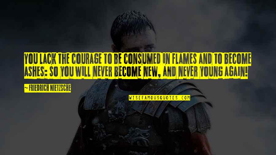 Nietzsche Quotes By Friedrich Nietzsche: You lack the courage to be consumed in Nietzsche Quotes By Friedrich Nietzsche: You lack the courage to be consumed in