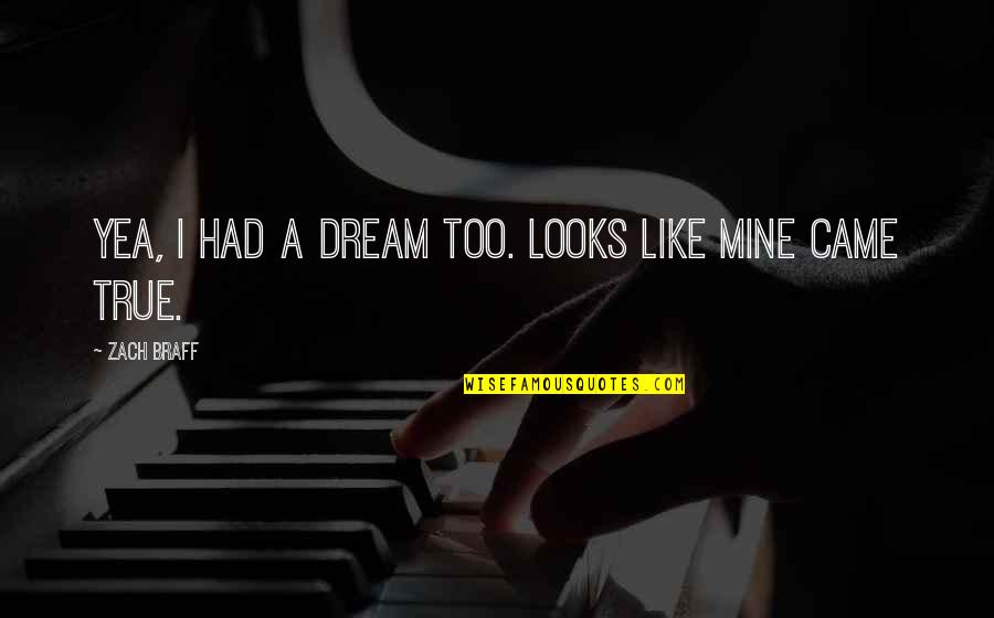 Nietzsche Relativism Quotes By Zach Braff: Yea, I had a dream too. Looks like