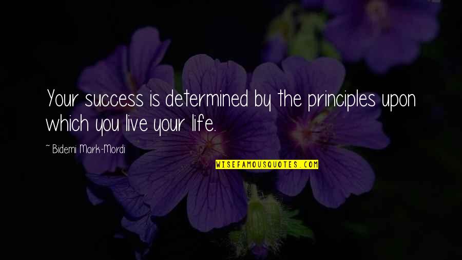 Nifty Future Quotes By Bidemi Mark-Mordi: Your success is determined by the principles upon