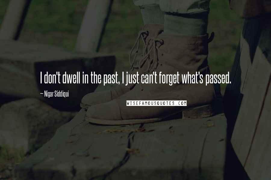 Nigar Siddiqui quotes: I don't dwell in the past, I just can't forget what's passed.