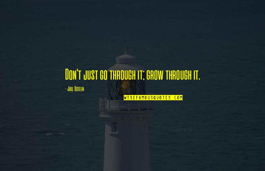Nigel Kneale Quotes By Joel Osteen: Don't just go through it; grow through it. Nigel Kneale Quotes By Joel Osteen: Don't just go through it; grow through it.