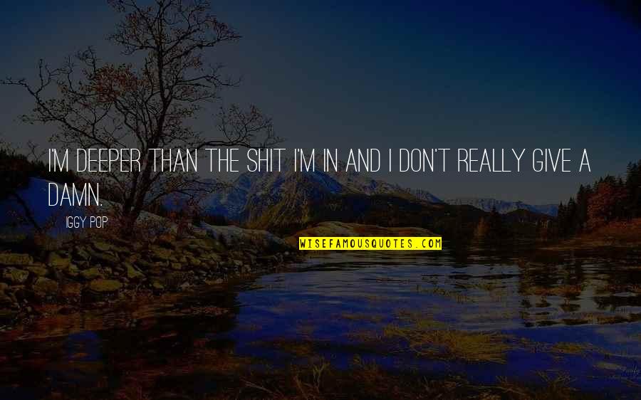 Nigglywiggly Hersheys Quotes By Iggy Pop: I'm deeper than the shit I'm in and