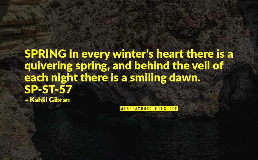 Night And Dawn Quotes By Kahlil Gibran: SPRING In every winter's heart there is a