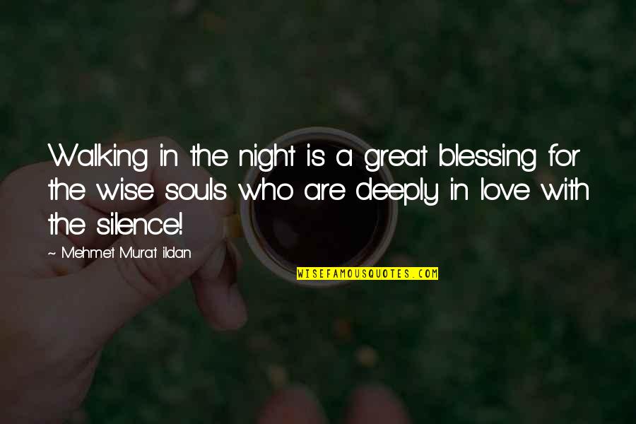 Night And Silence Quotes By Mehmet Murat Ildan: Walking in the night is a great blessing