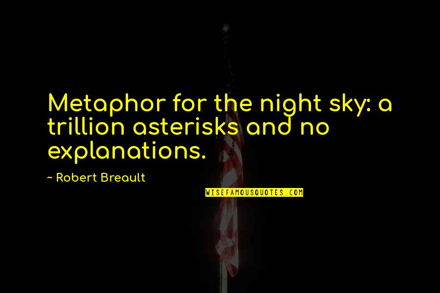 Night And Sky Quotes By Robert Breault: Metaphor for the night sky: a trillion asterisks