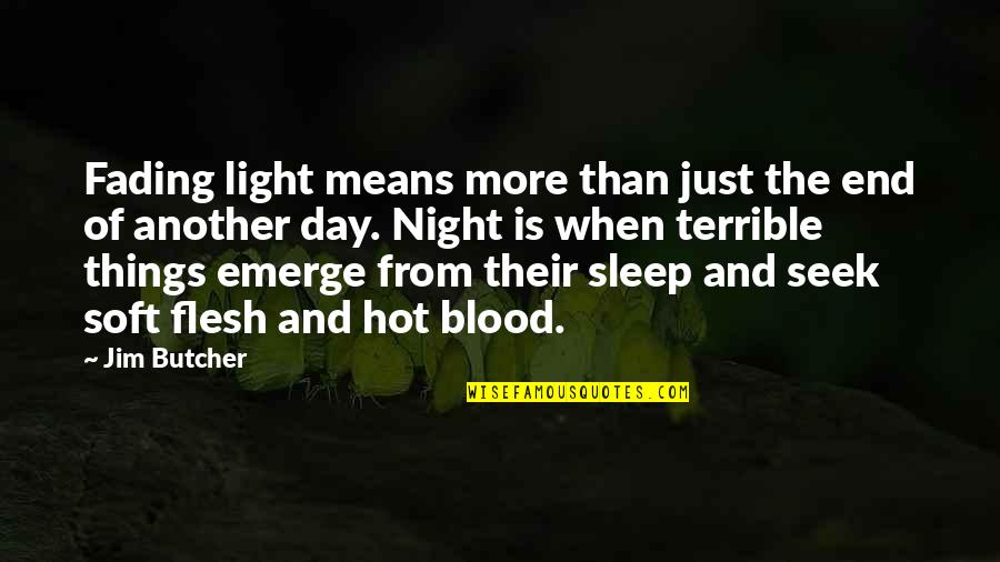 Night And Sleep Quotes By Jim Butcher: Fading light means more than just the end