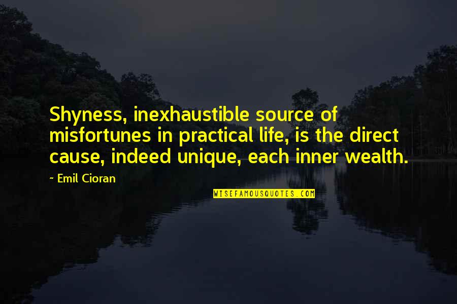 Night At The Roxbury Emilio Estevez Quotes By Emil Cioran: Shyness, inexhaustible source of misfortunes in practical life,