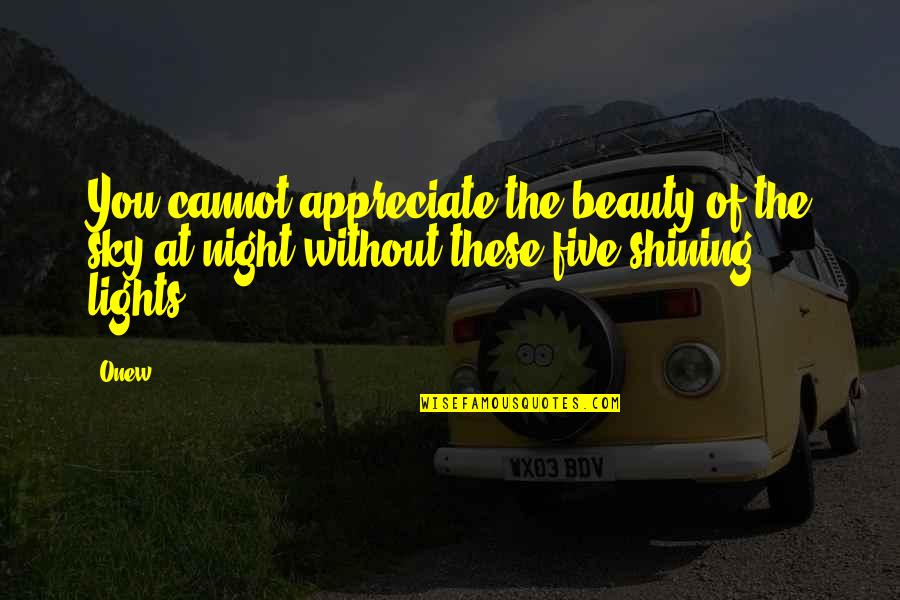 Night Beauty Quotes By Onew: You cannot appreciate the beauty of the sky