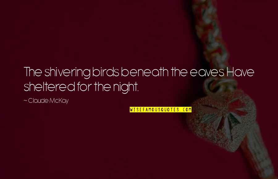 Night Birds Quotes By Claude McKay: The shivering birds beneath the eaves Have sheltered