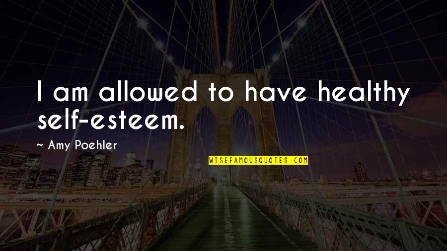 Night Blogging Quotes By Amy Poehler: I am allowed to have healthy self-esteem.