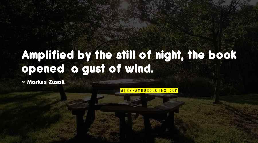 Night Book Quotes By Markus Zusak: Amplified by the still of night, the book