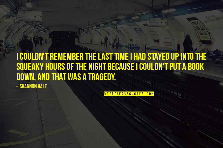 Night Book Quotes By Shannon Hale: I couldn't remember the last time I had