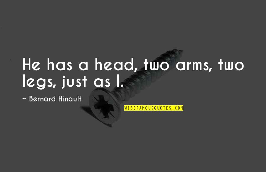 Night Bugs Attracted Quotes By Bernard Hinault: He has a head, two arms, two legs,